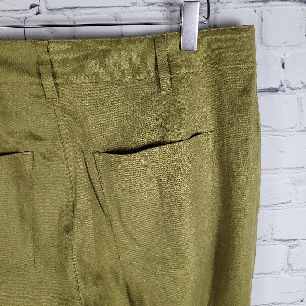 CABI | Charlie linen lyocell blend tall long button detail trousers